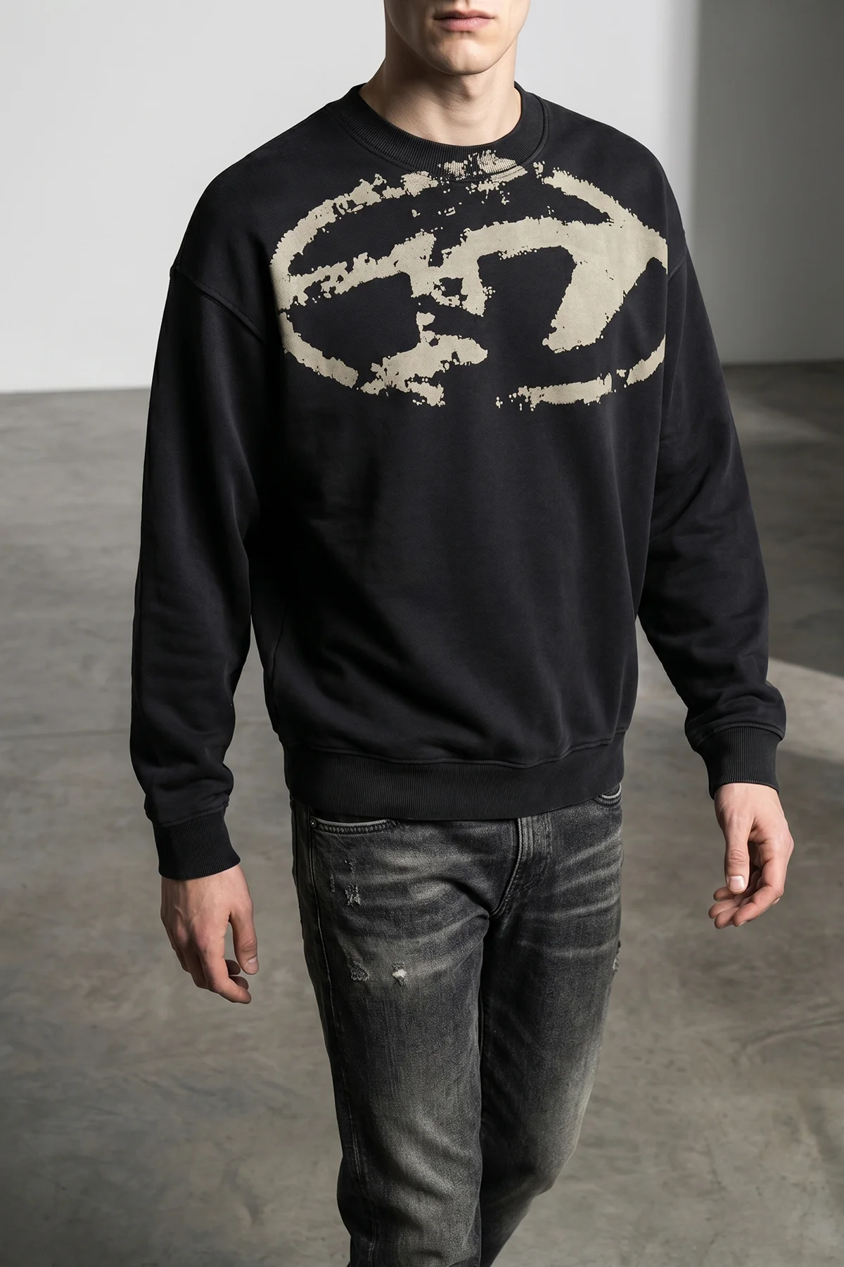 DIESEL L s-boxt-n5 sweatshirt in unbrushed cotton fleece