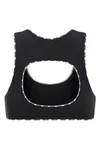 the sporty top moschino stands out for its slim silhouette and an essential de