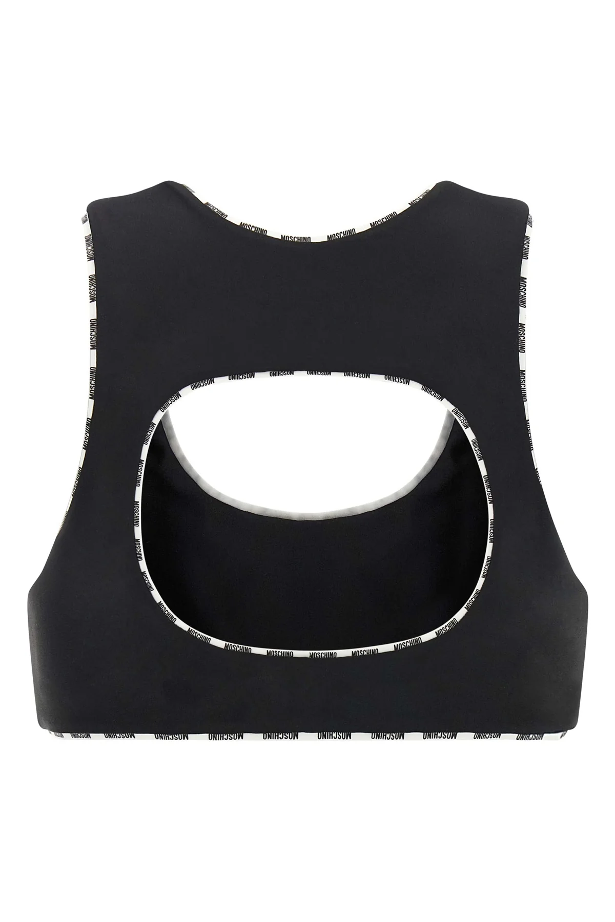the sporty top moschino stands out for its slim silhouette and an essential de