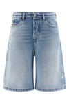 de-sire-short bermuda shorts in light blue washed cotton denim