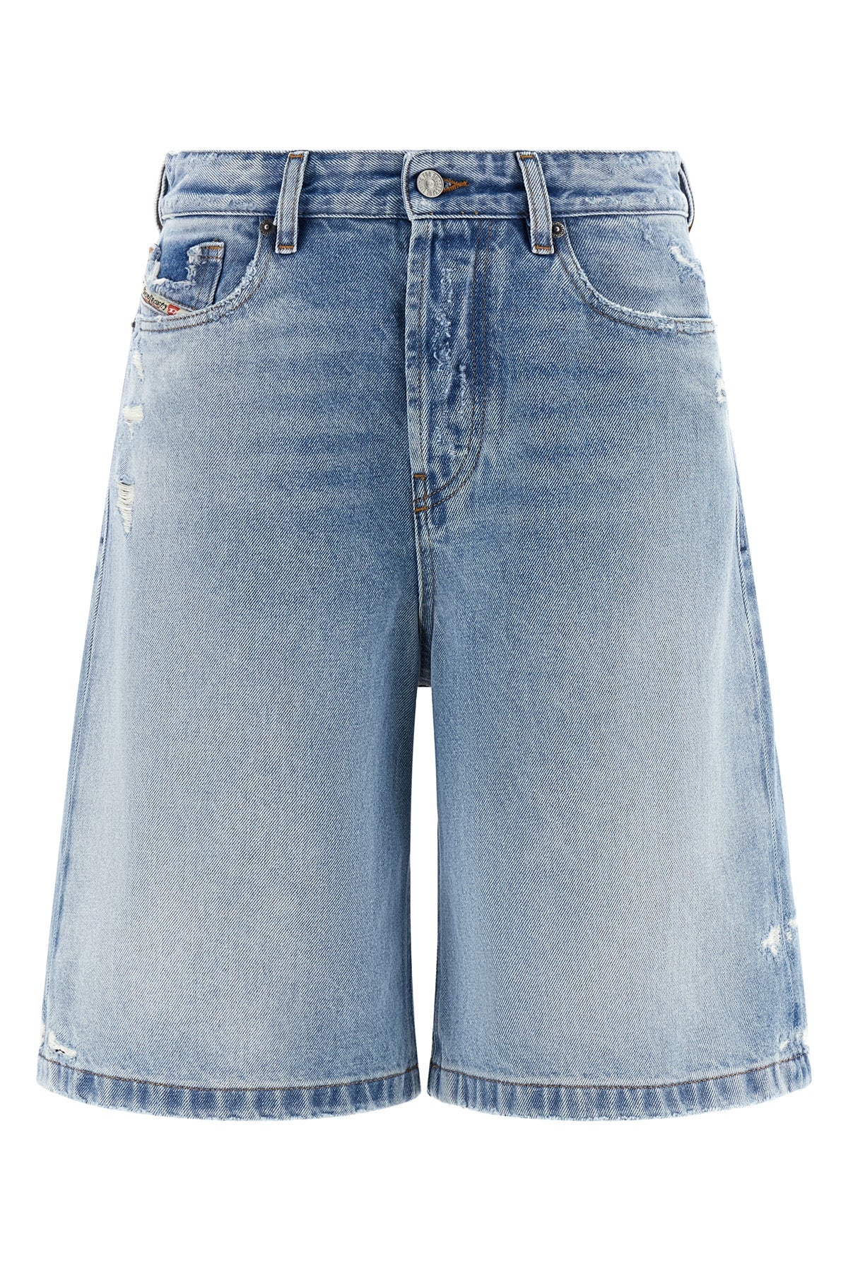 de-sire-short bermuda shorts in light blue washed cotton denim
