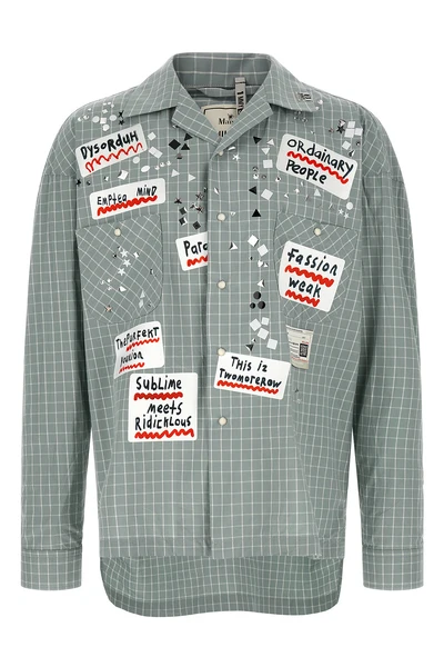 patterned checked cotton shirt