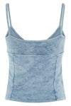 t-ony delavé denim-effect stretch jersey top