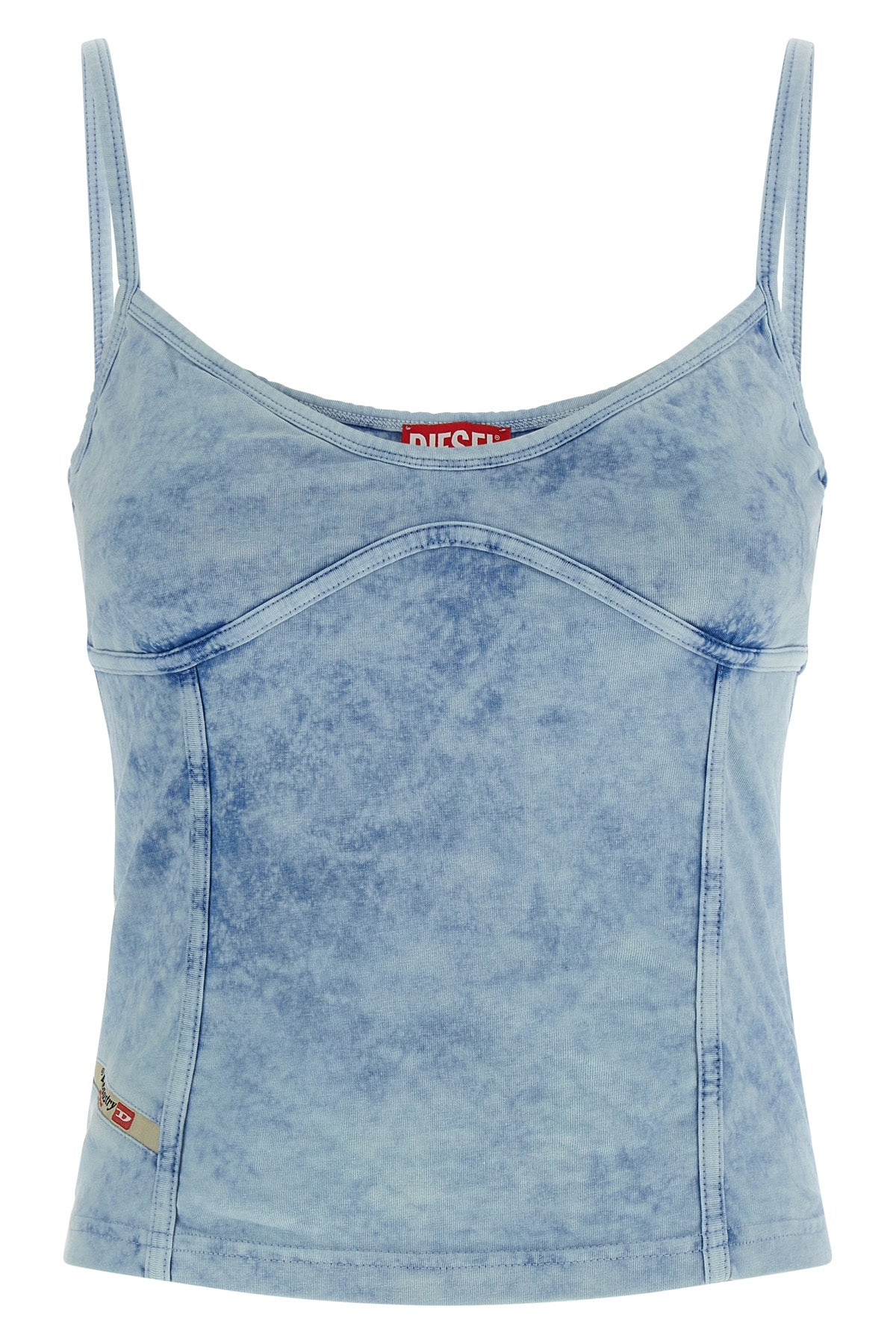 DIESEL M t-ony delavé denim-effect stretch jersey top