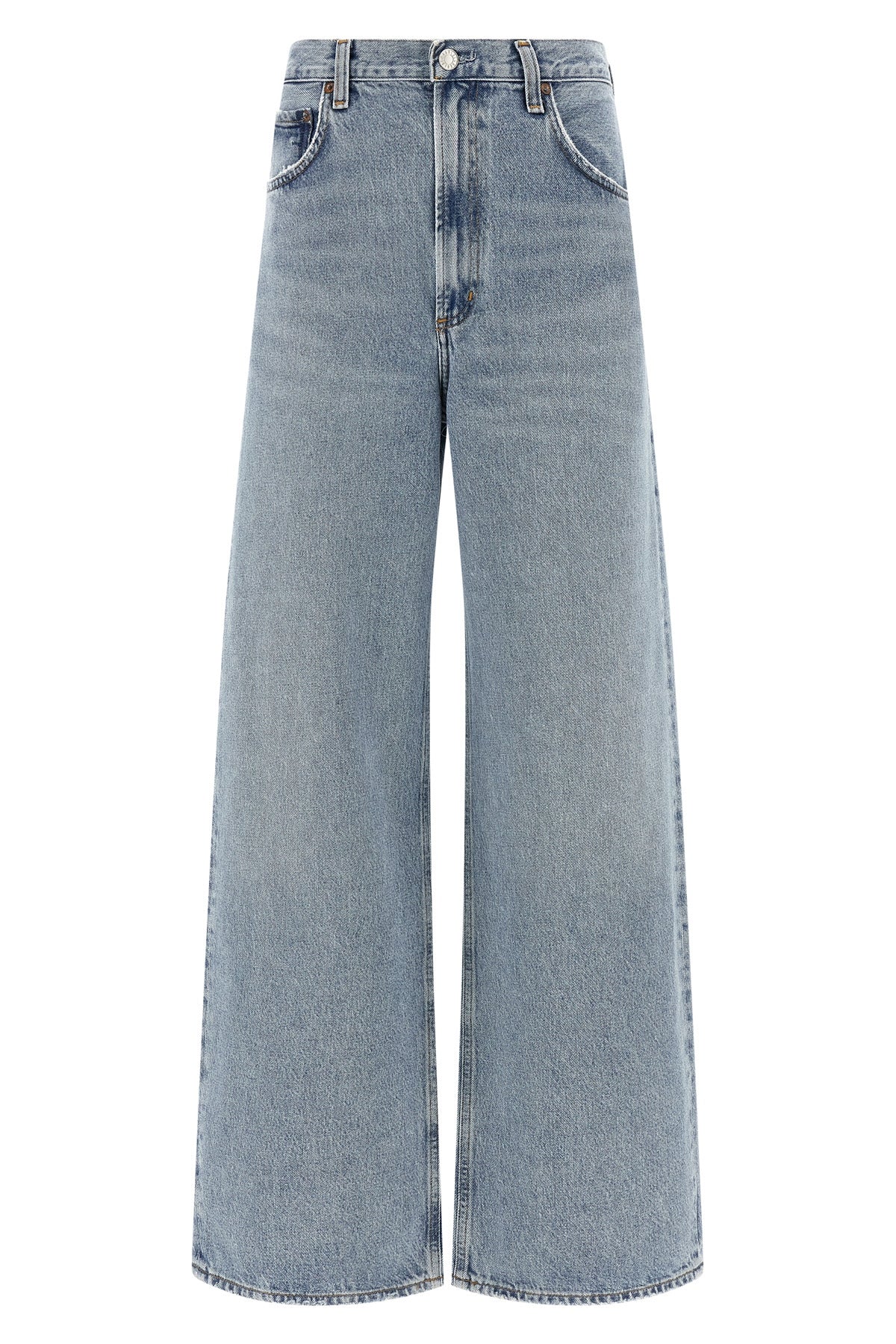 AGOLDE 26 low curve vintage marbled light indigo denim jeans