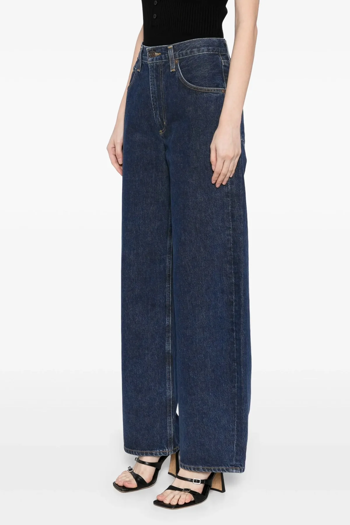 AGOLDE 24 low curve medium waist denim jeans in indigo cotton