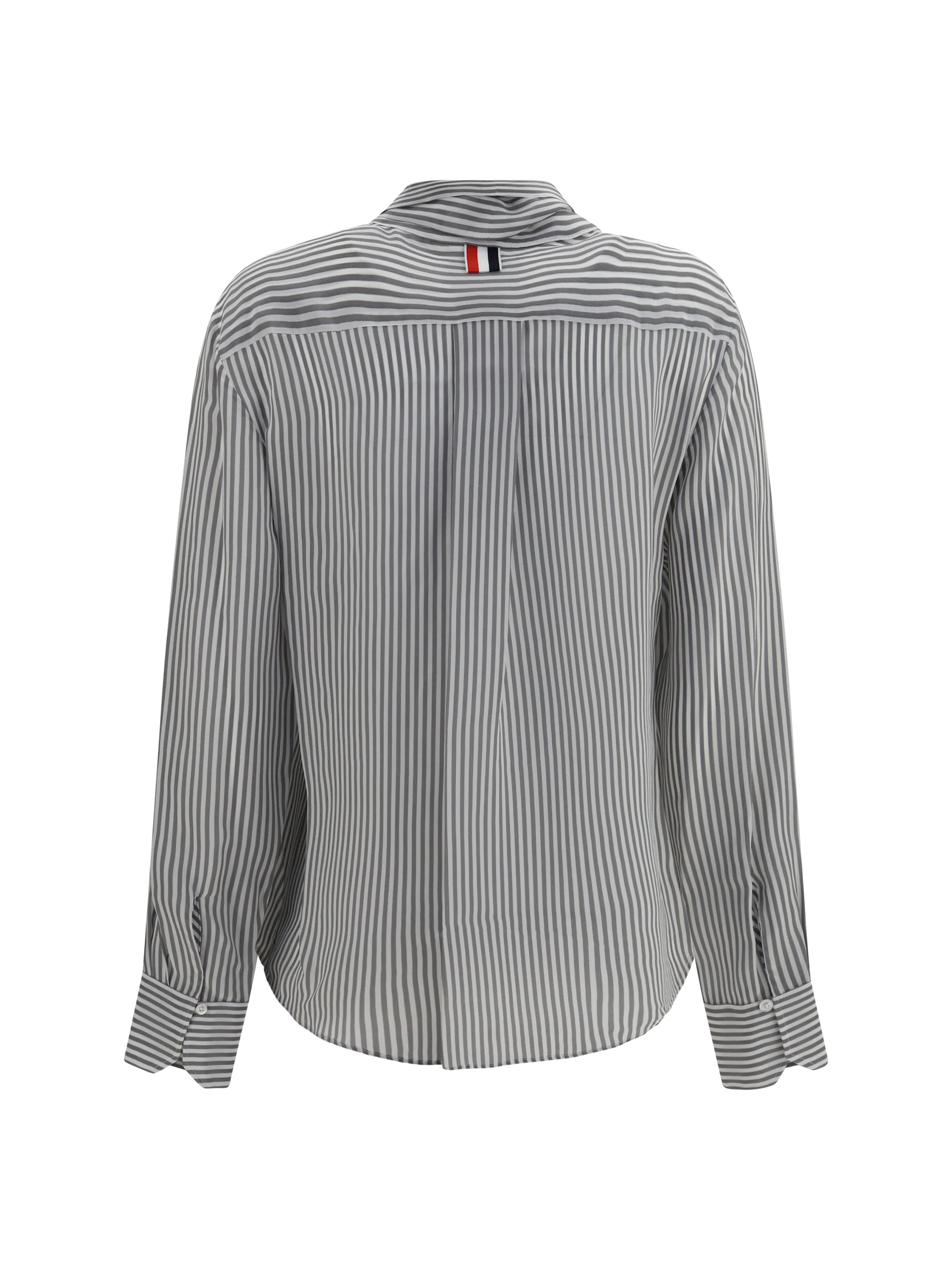 THOM BROWNE 40 striped silk shirt with removable collar