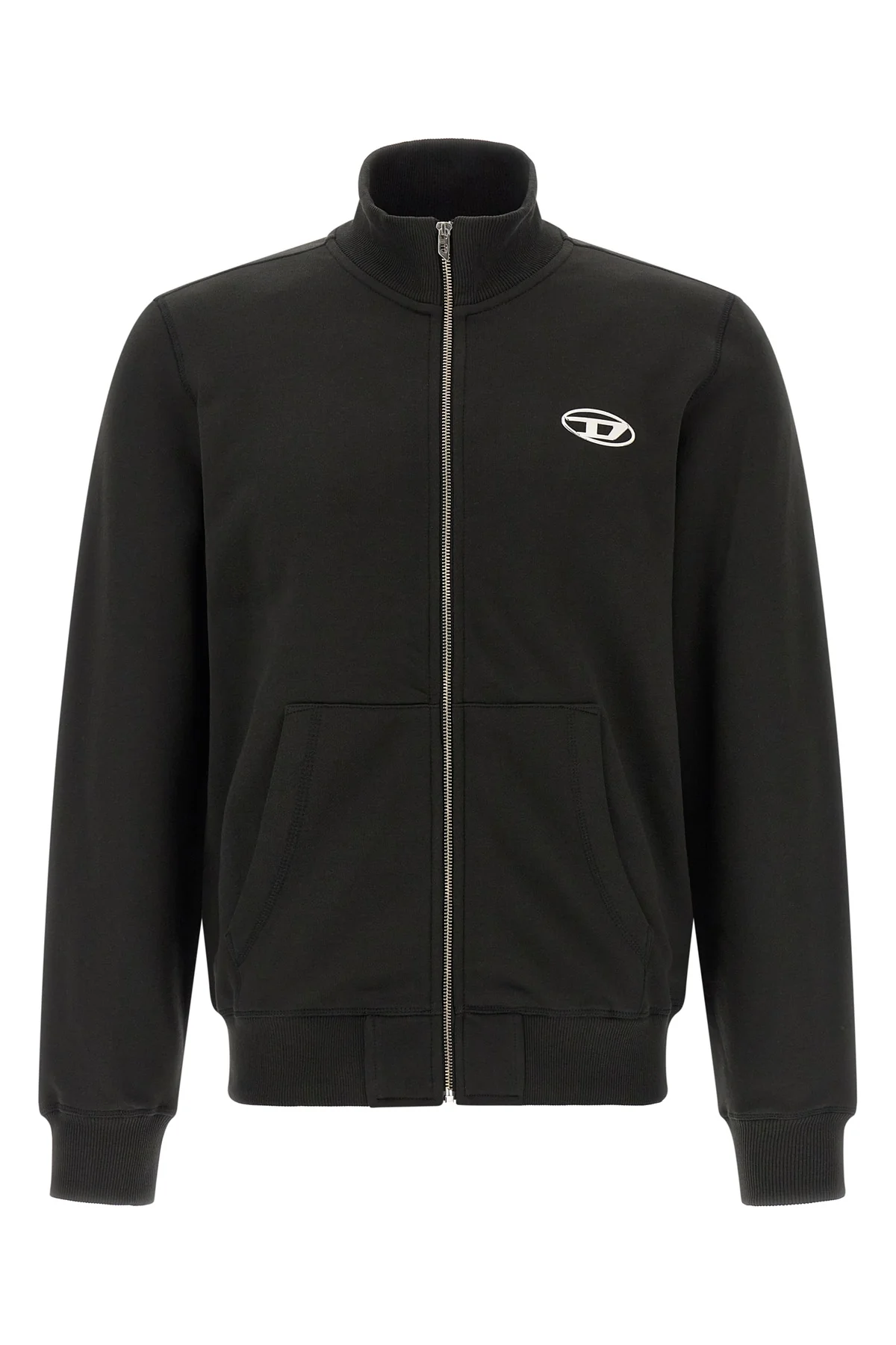 DIESEL L s-ginn-zip-iod sweatshirt in brushed cotton