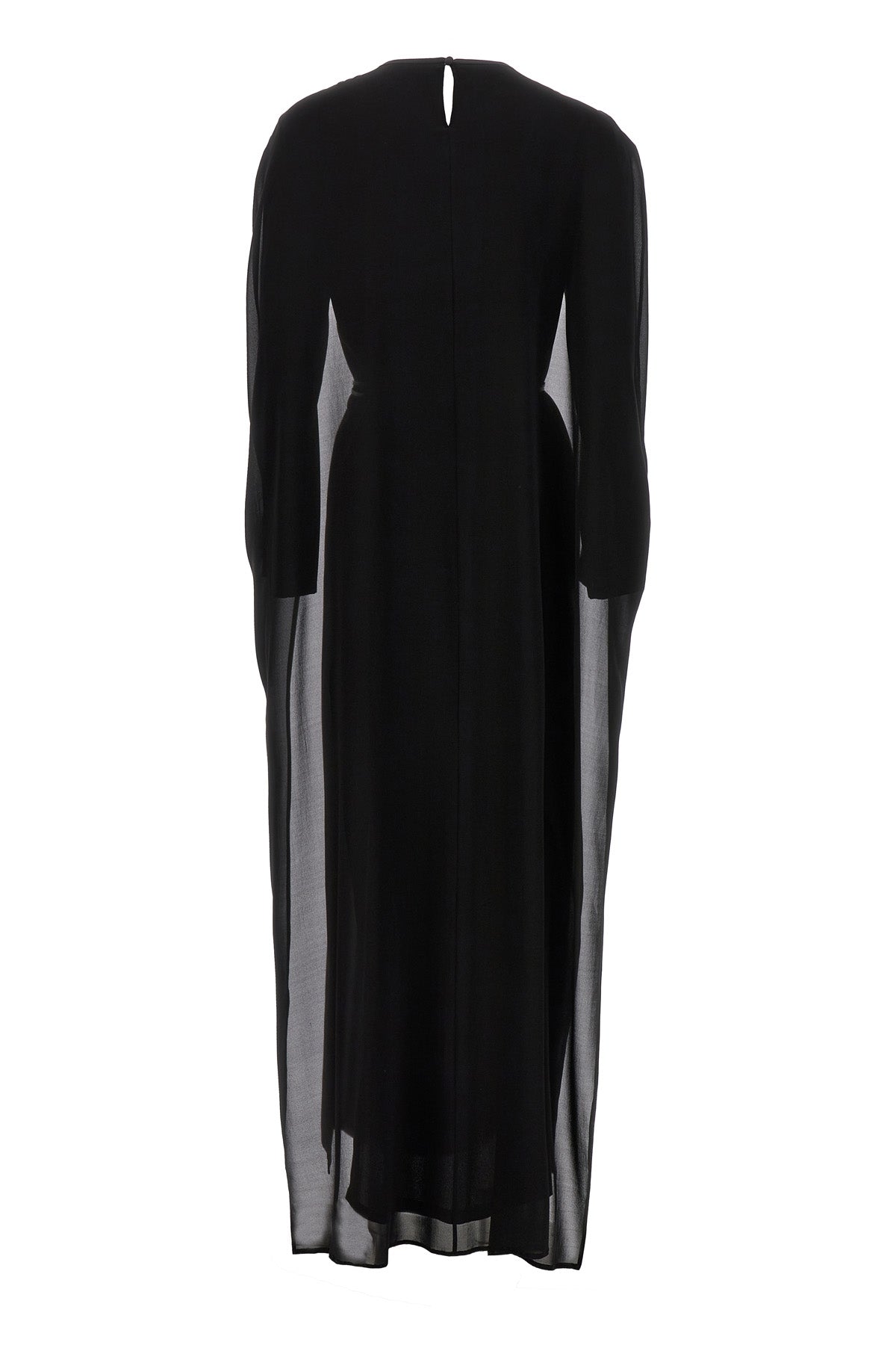 silk cape dress