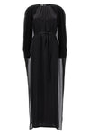 silk cape dress