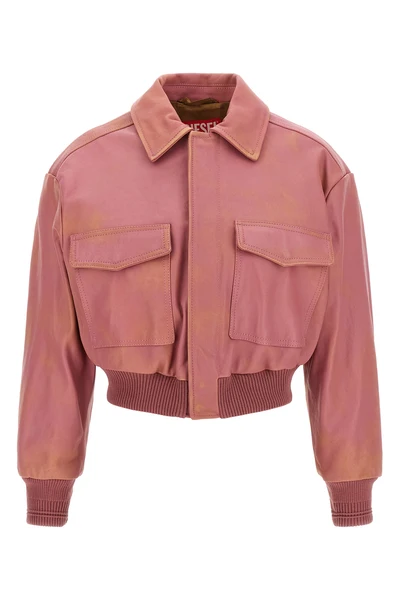 the aviator-style jacket by diesel l-avia redefines classic volumes through a