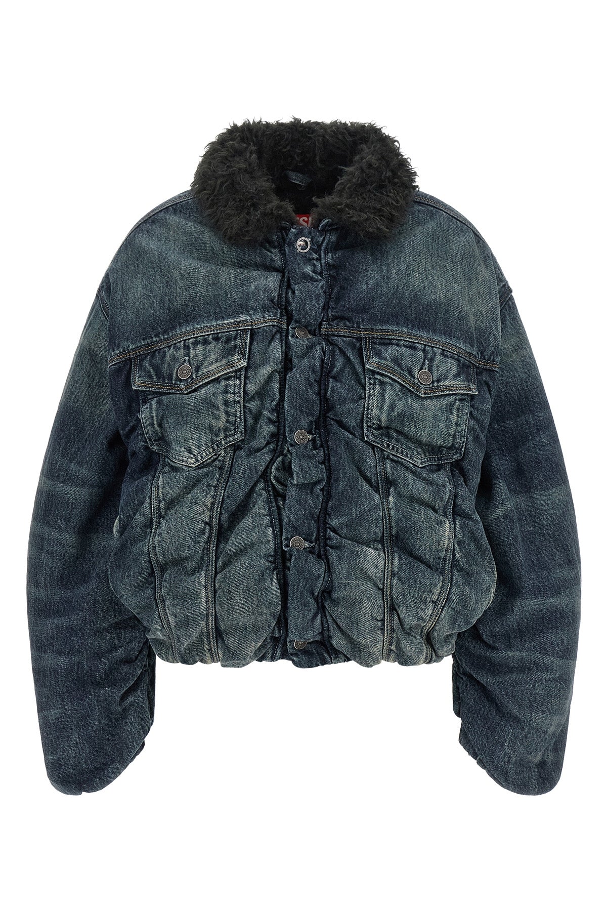 DIESEL L the diesel d-curly-fsj1 denim jacket redefines classic volumes through an over