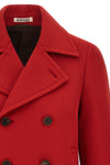 double breast twisted wool coat