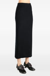 long double-sided knitted skirt in yarn dyed