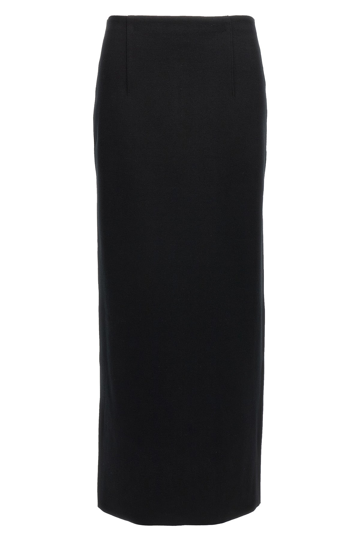 AURALEE 1 long double-sided knitted skirt in yarn dyed