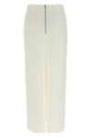 long double-sided knitted skirt in yarn dyed