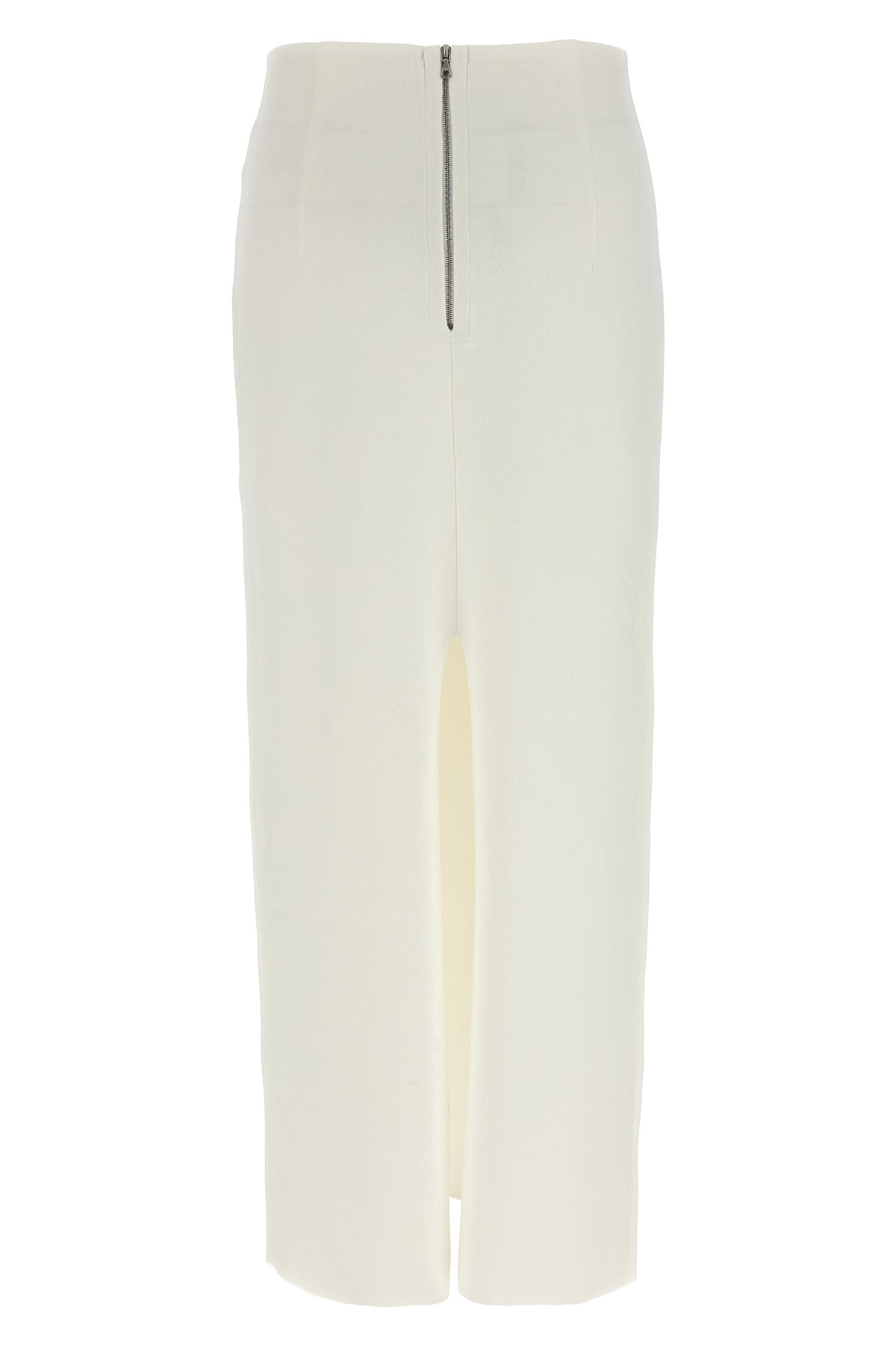 long double-sided knitted skirt in yarn dyed