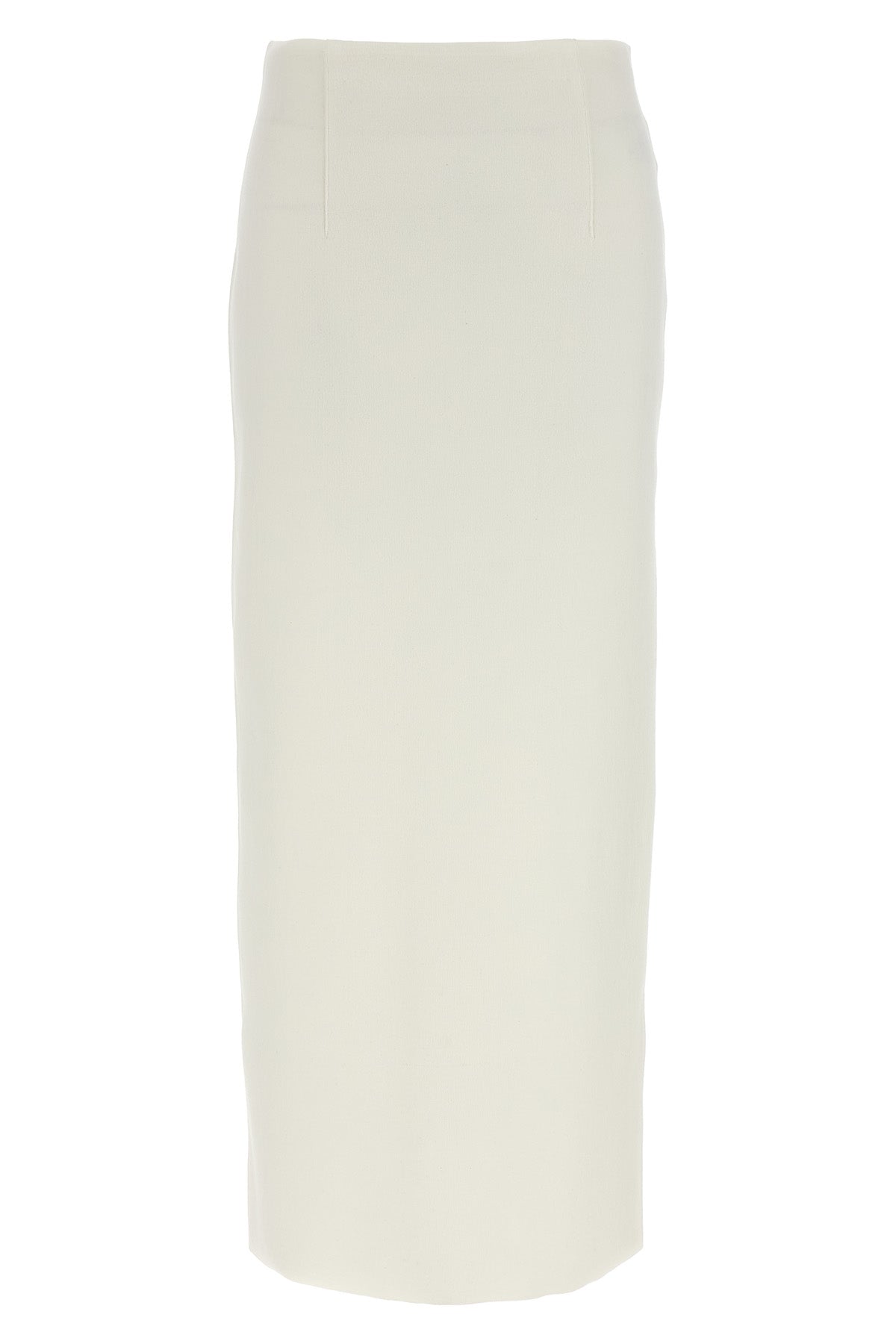 long double-sided knitted skirt in yarn dyed