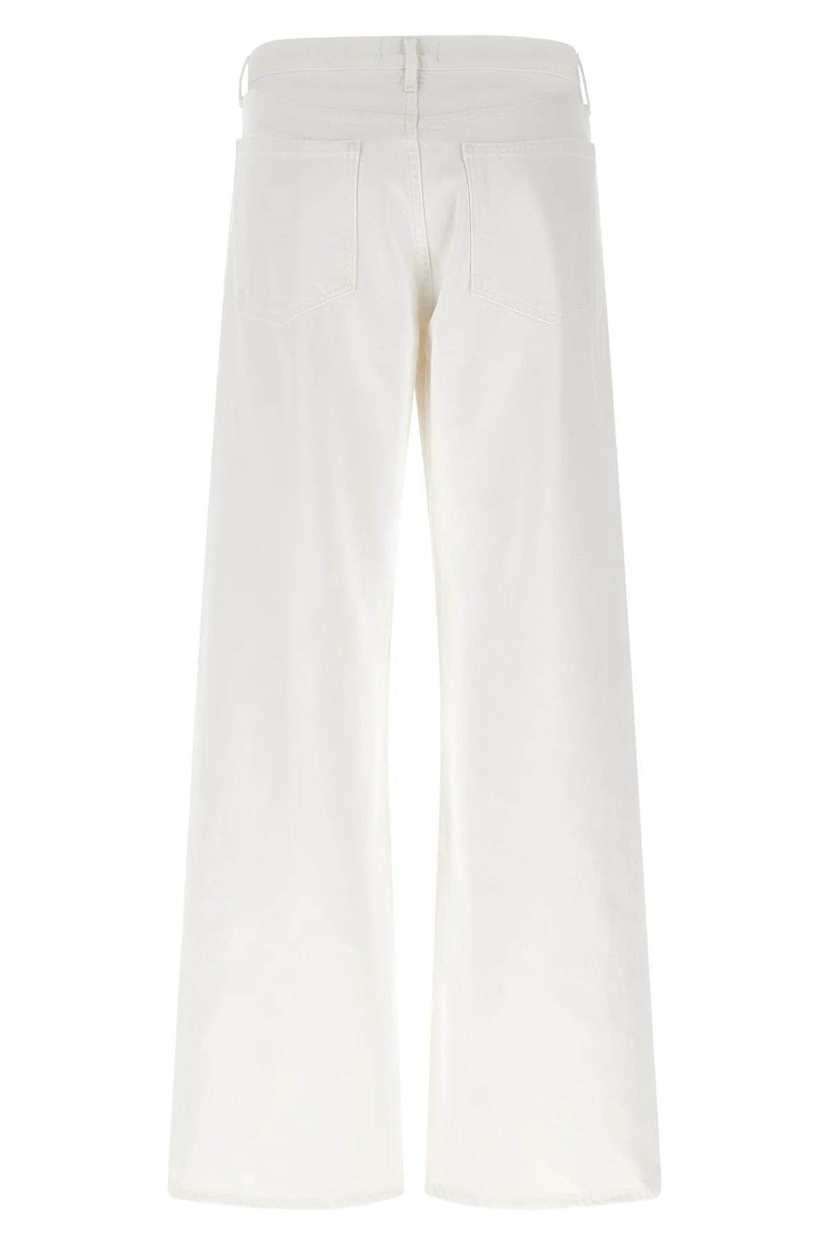 low rise loose garment marshmallow-dyed cotton denim jeans