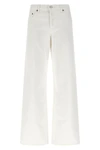low rise loose garment marshmallow-dyed cotton denim jeans