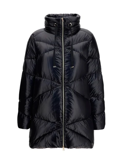 quilted drawstring down jacket