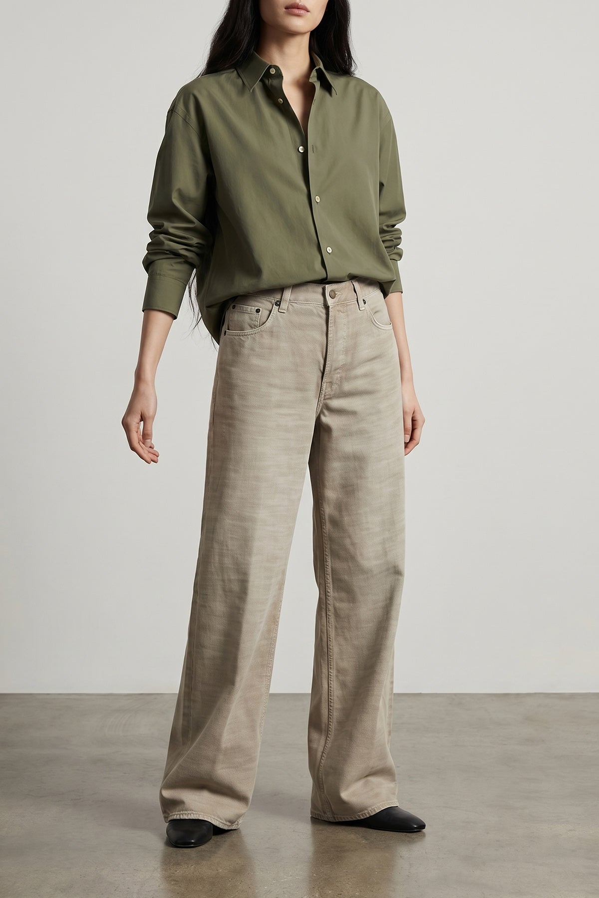 AURALEE 0 washed finx twill cotton shirt