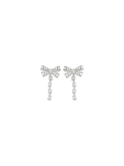 crystal bow drop earrings