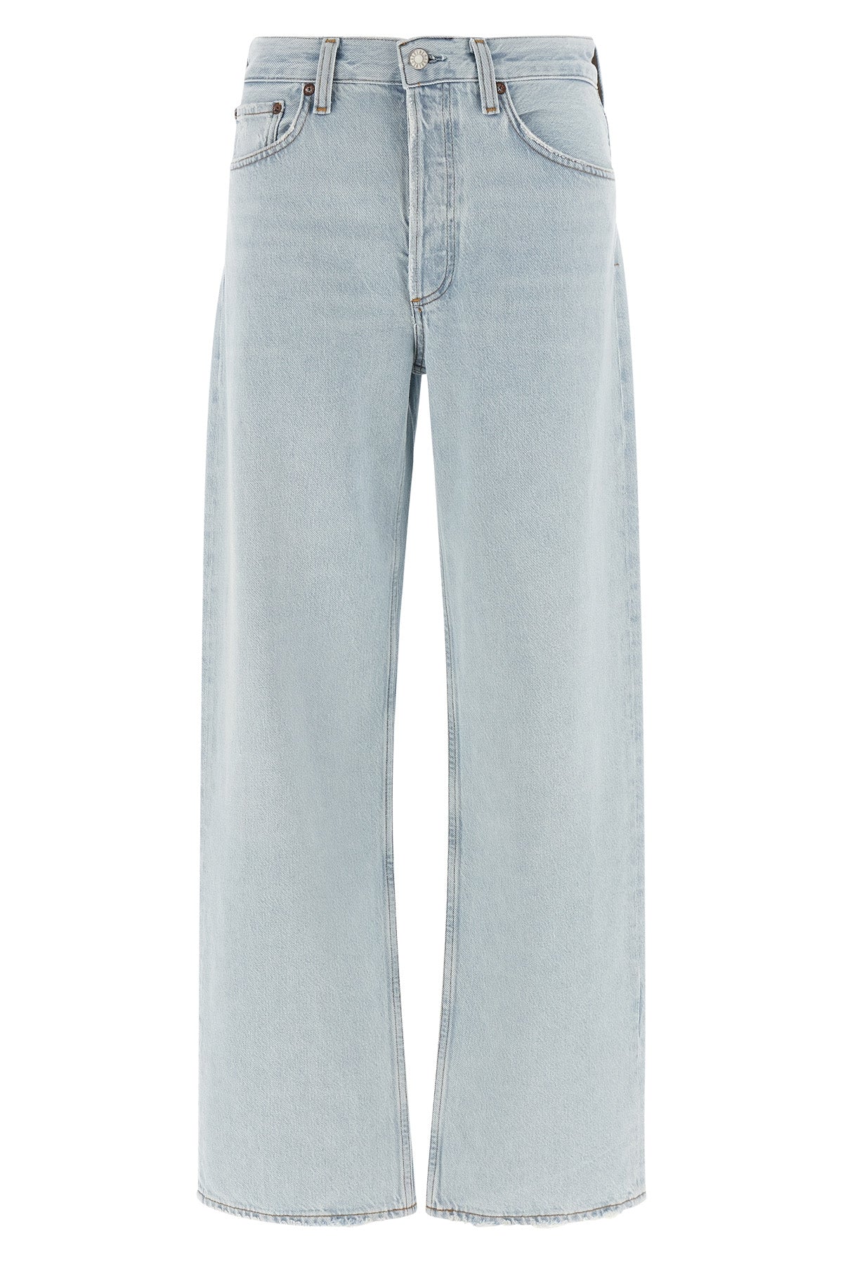 AGOLDE 27 arc jeans in non-stretch regenerative cotton denim and very light in a light i
