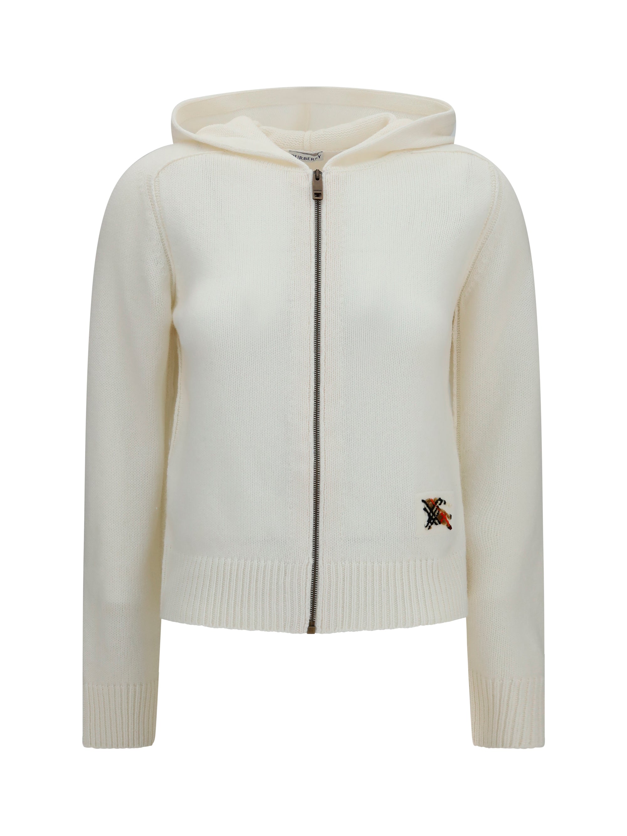 BURBERRY L wool hooded cardigan
