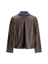 leather jacket with a shearling collar