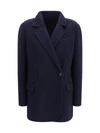 single-breasted wool and cashmere jacket
