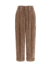 elasticated viscose and cashmere pants