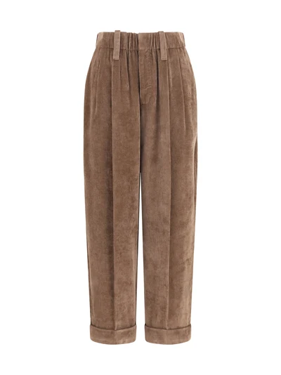 elasticated viscose and cashmere pants