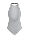 one-piece swimsuit with monili embellishment