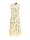 crochet lace midi dress