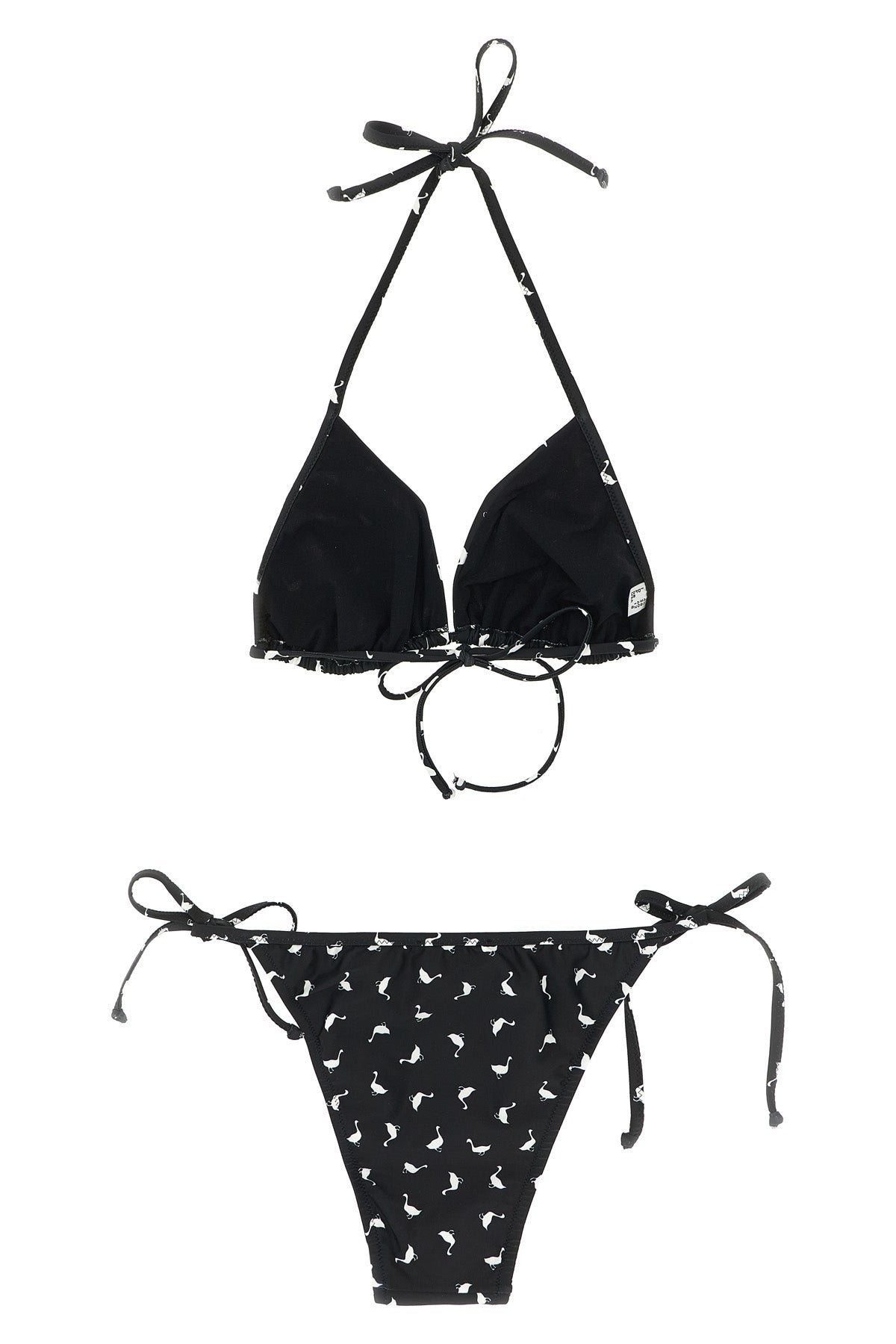 MOSCHINO 38 all-over goose print lycra bikini