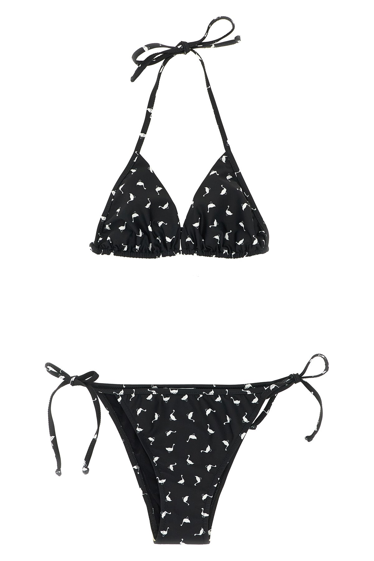 MOSCHINO 38 all-over goose print lycra bikini