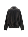 leather jacket with high collar