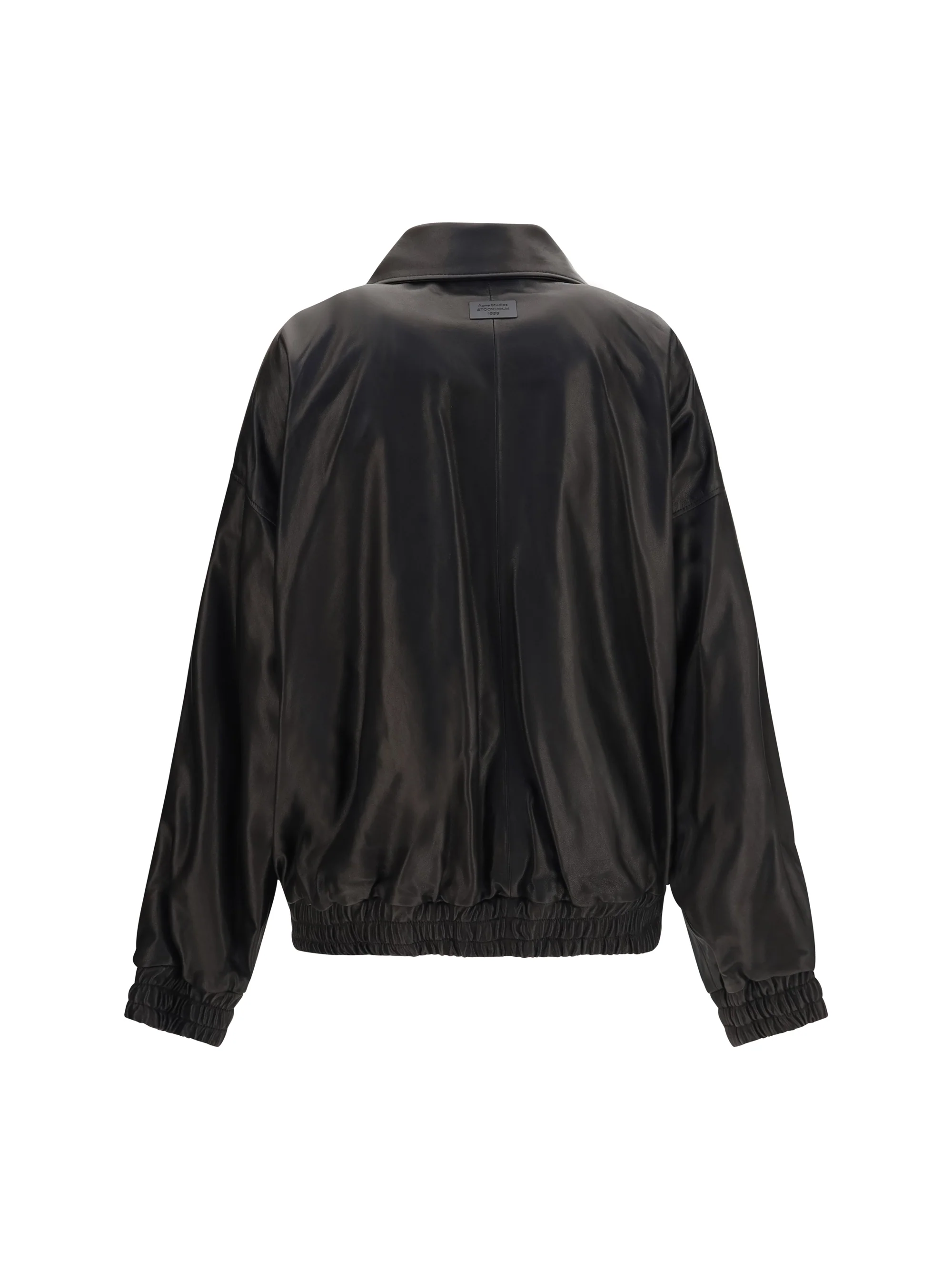leather jacket with high collar