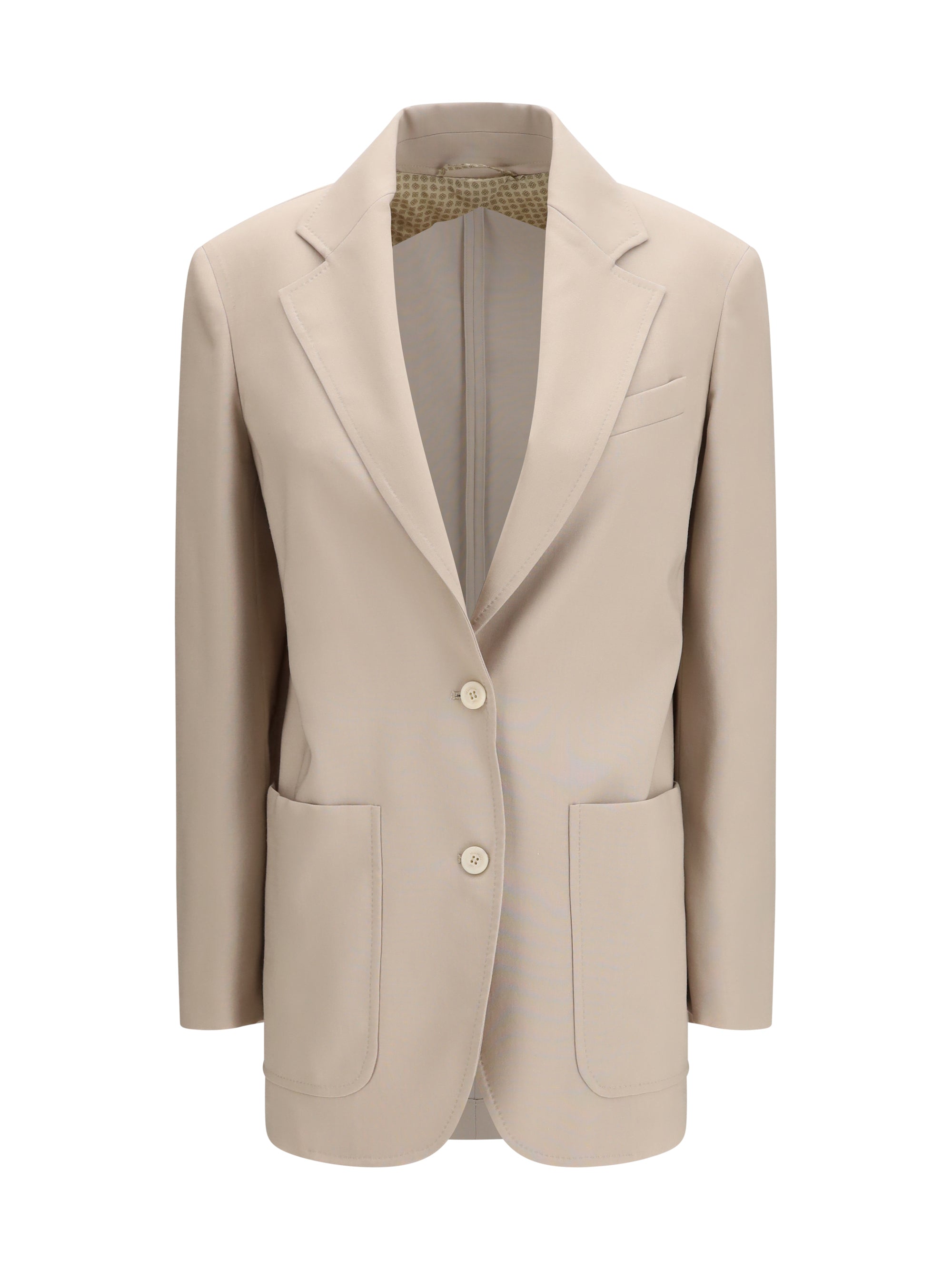 single-breasted wool-blend blazer