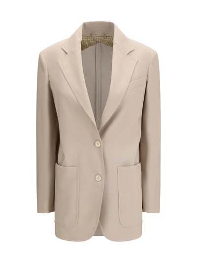single-breasted wool-blend blazer