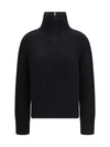 ribbed troyer sweater with zip