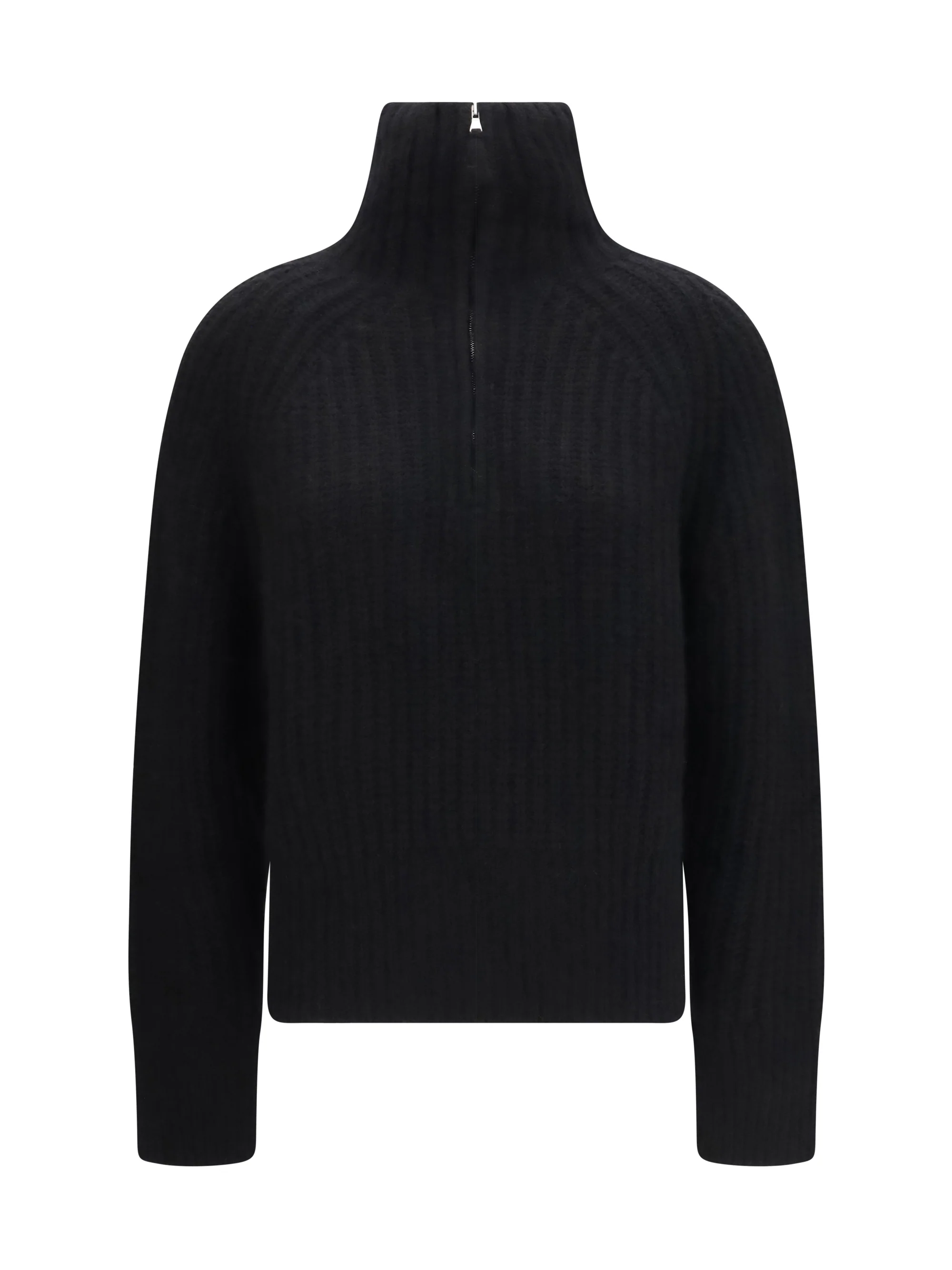 ribbed troyer sweater with zip
