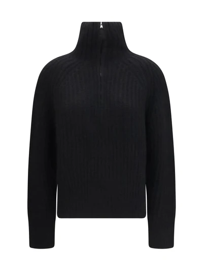 ribbed troyer sweater with zip