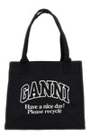 large easy shopper contrasted logo cotton canvas shopping bag