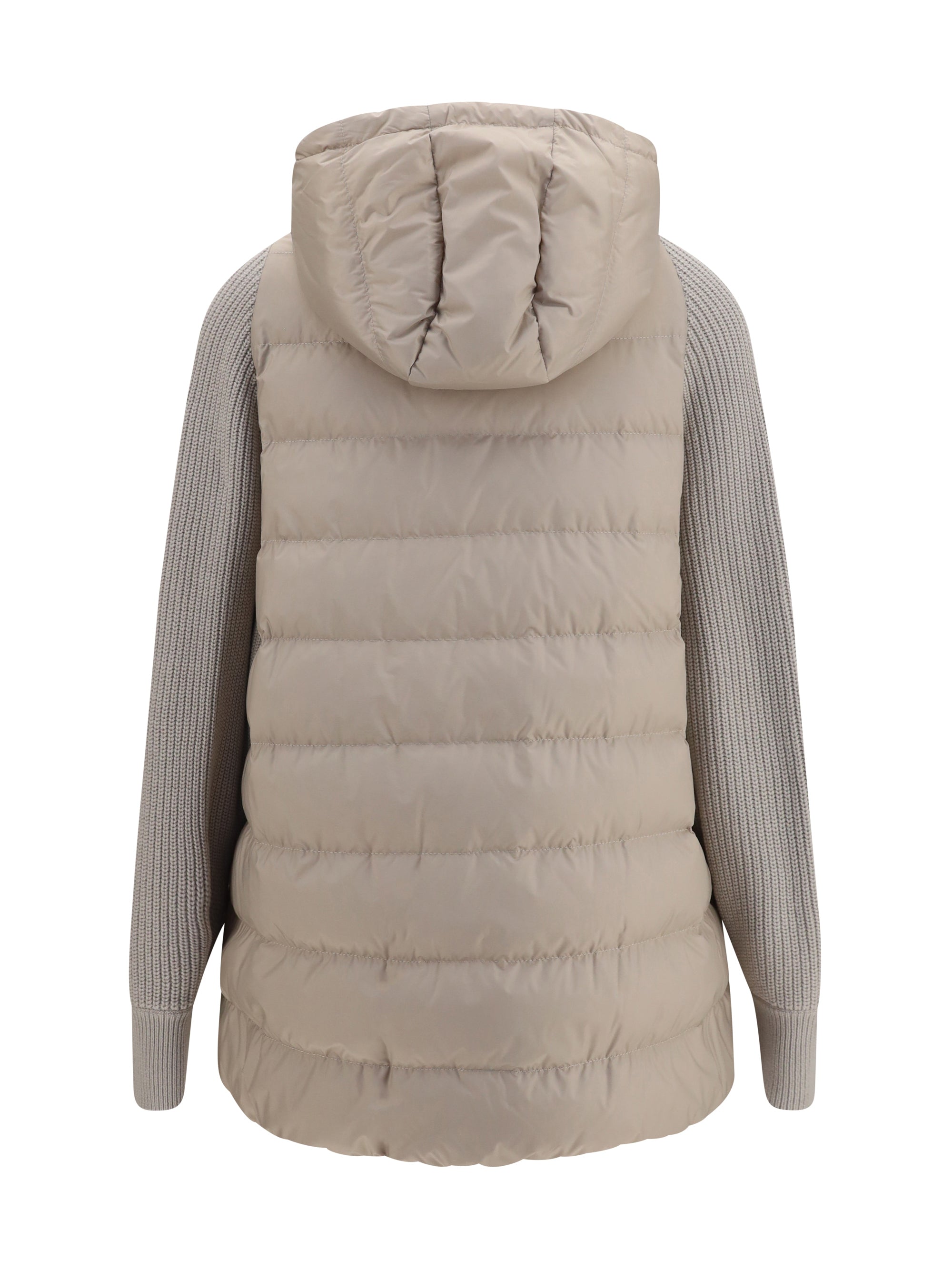BRUNELLO CUCINELLI 40 long monili chain puffer jacket