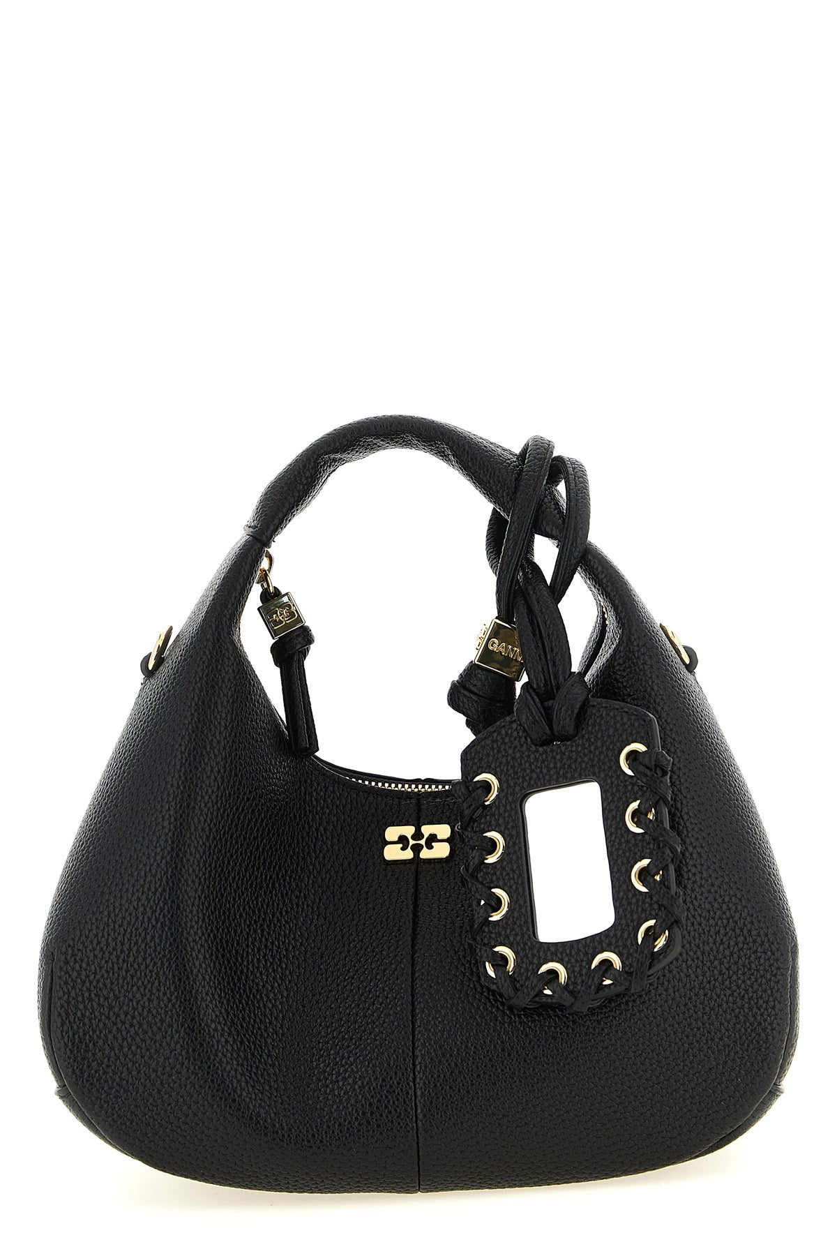 mini hobo hammered leather handbag