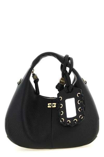 mini hobo hammered leather handbag
