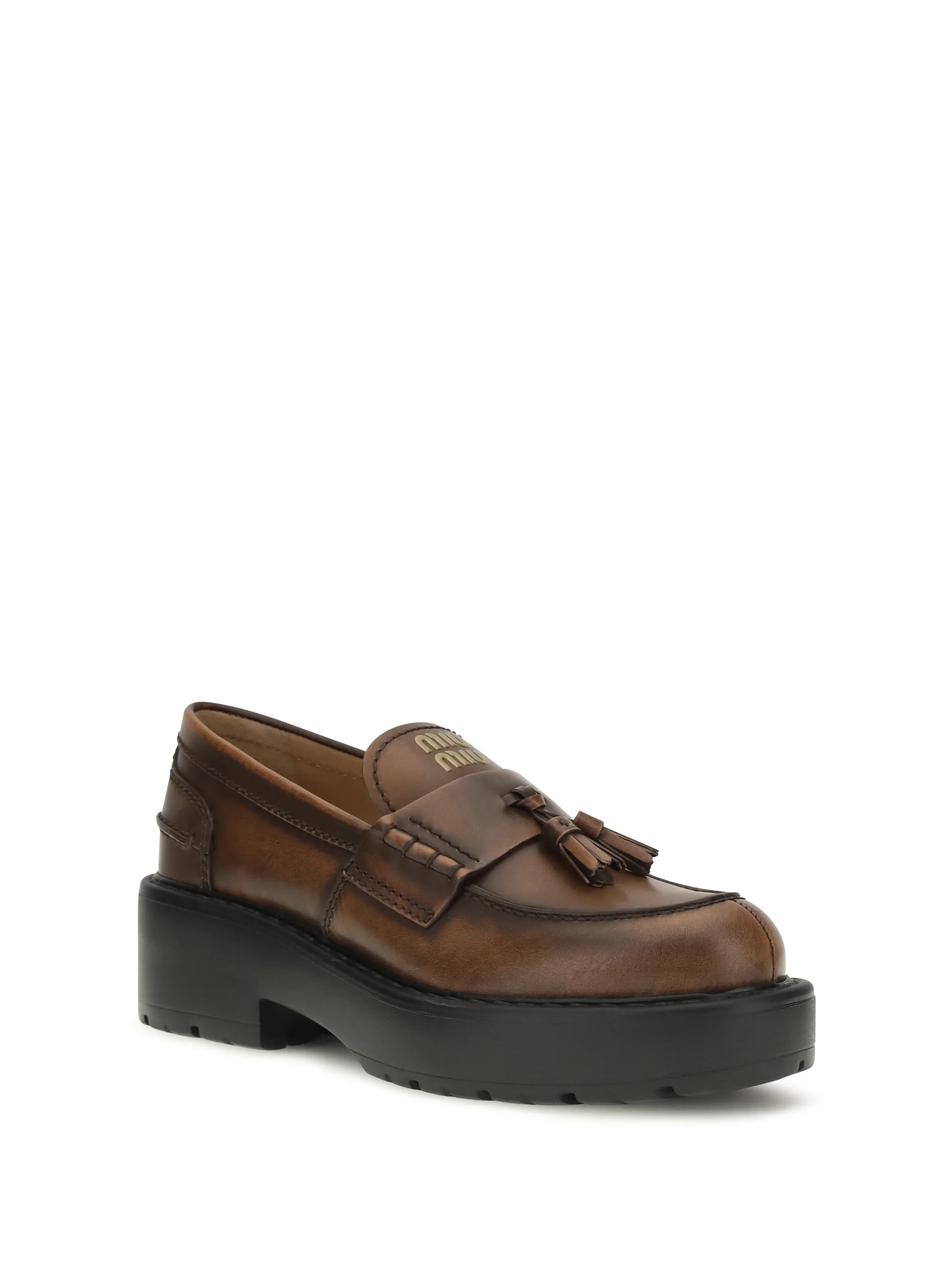 smooth leather tassel loafers