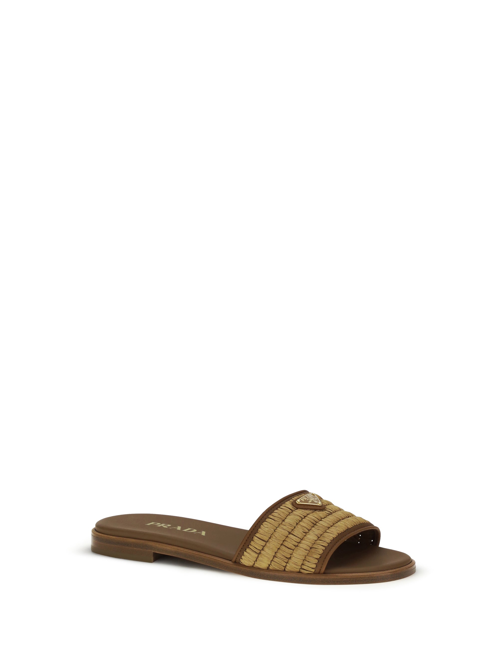 PRADA 39 raffia slippers sandals 